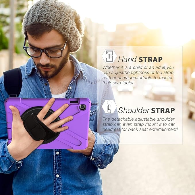 BRAECN for Samsung Galaxy Tab S5e Case 10.5 inch 2019, Heavy Duty Shockproof Case with 360 Rotating Kickstand/Hand Strap&Shoulder Strap for Galaxy Tab S5e 10.5‘’ Tablet SM-T720/SM-T725