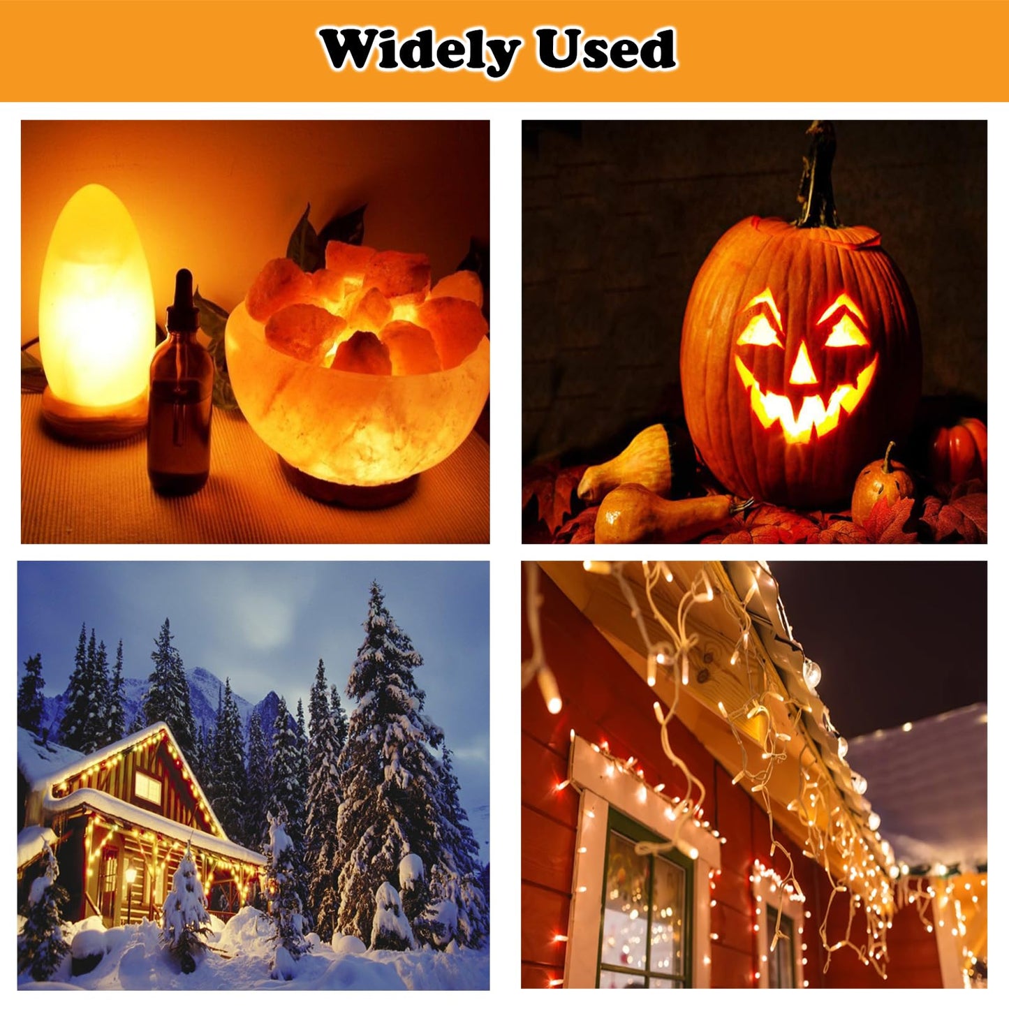 SANJOON C7 Christmas Village String Light, 4 LED Bulbs, 7.8FT White Cord, Copper Material, Includes Spare Fuse, 2PCS