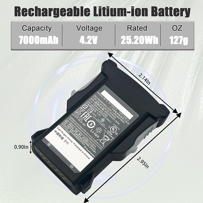 Replacement 7000mAh Li-ion Battery for Zebra Barcode Scanner MC93 MC930 MC9300 MC930B MC930P MC93N0-G