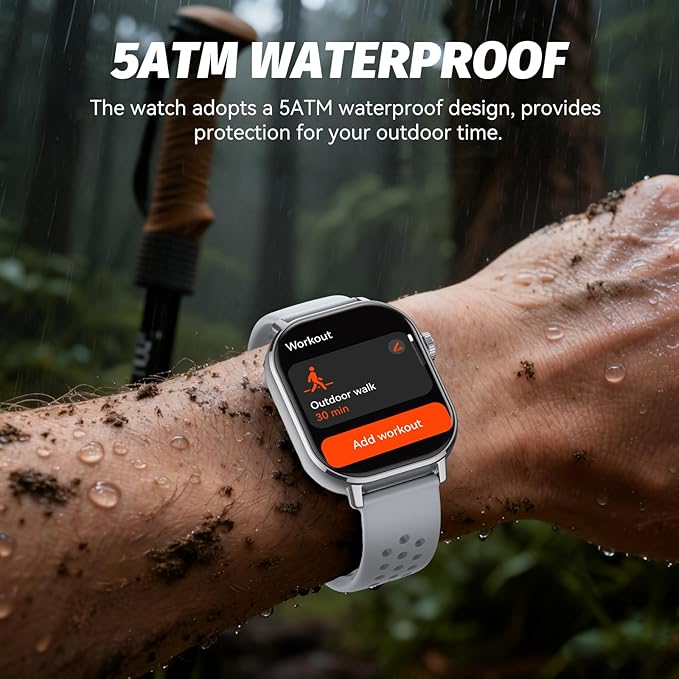 GPS Smart Watch for Men, Fitness Tracker with 178+ Sports Modes, Fitness Watch with 2.06" AMOLED Touchscreen, Heart Rate/Sleep Monitor, IP68 Waterproof, Notifications for Android iOS