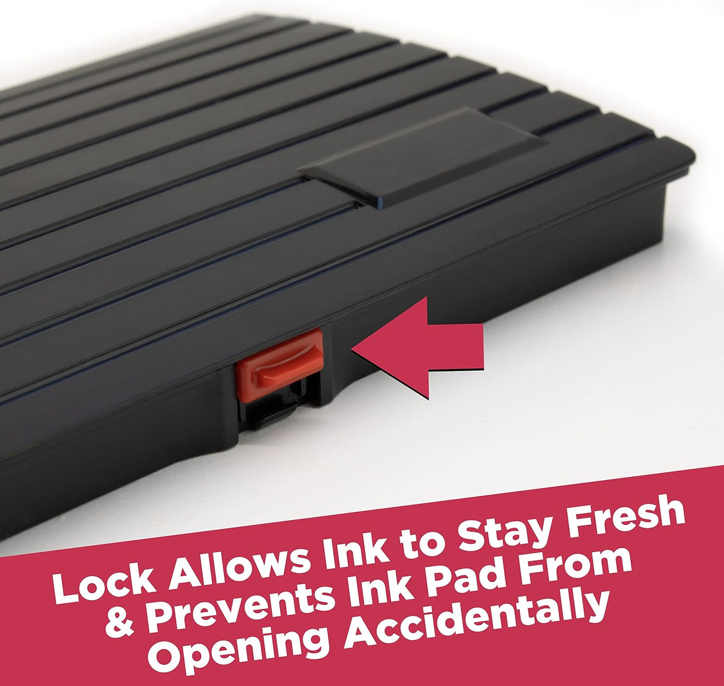 Large Premium Black Ink Stamp Pad - 3" by 6" - Quality Felt Pad