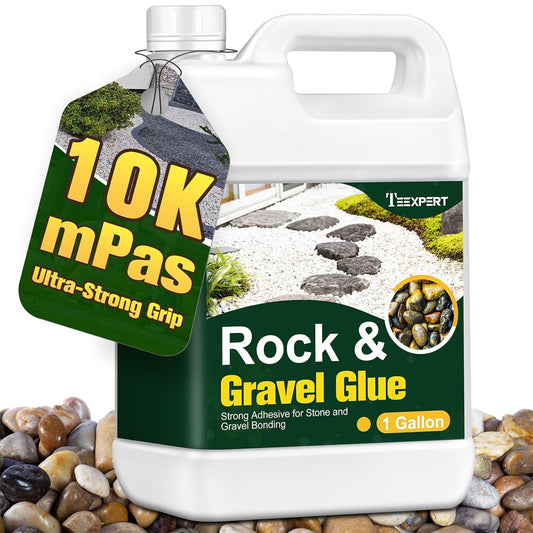 Teexpert 1 Gallon Rock Glue for Landscaping â Strong Pea Gravel Binder & Stone Adhesive for Walkways, Yards, Patios, and Driveways