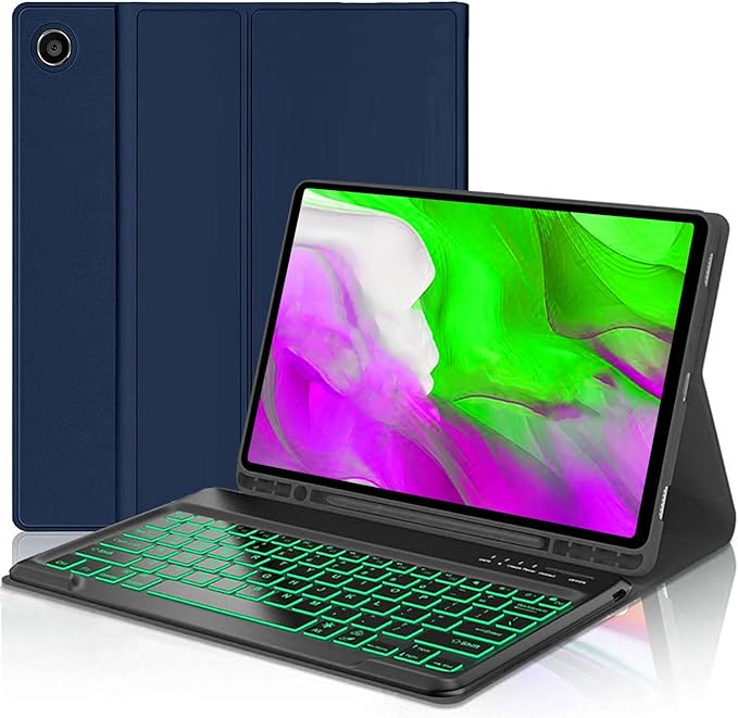 Keyboard case for Samsung Galaxy Tab A11 Plus / A9 Plus 11 inch, Bluetooth Backlit A9+ Keyboard Case with S Pen Holder for A11+ 11", Blue