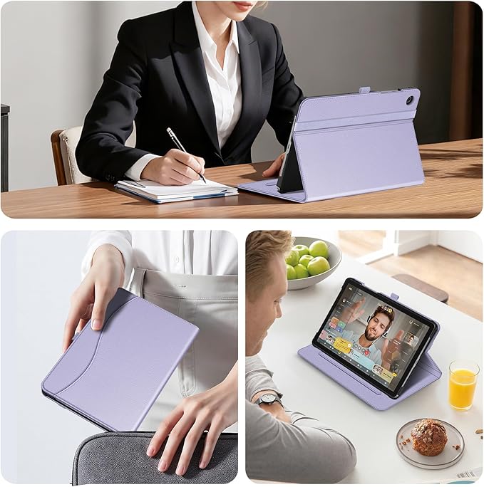 Fintie Case for Samsung Galaxy Tab A9 Plus/A9+ 5G 11 Inch 2023 Model (SM-X210/X216/X218), Multi-Angle Viewing Smart Stand Back Cover with Pocket Auto Wake/Sleep, Lilac Purple