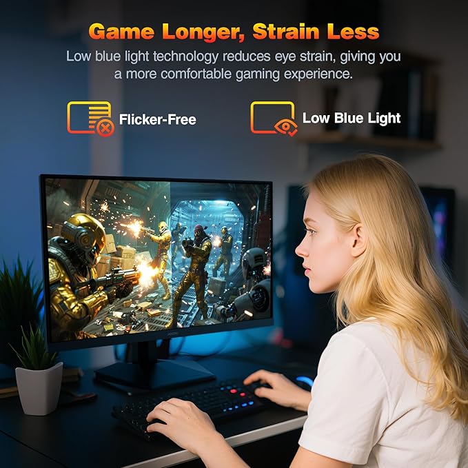 KOORUI 24.5 Inch Gaming Monitor 200Hz, 1ms, FHD(1920 * 1080p) IPS Display, HDR400, 90% DCI-P3 Color Gamut with Adaptive Sync, HDMI & DP Port, Black, G2511P