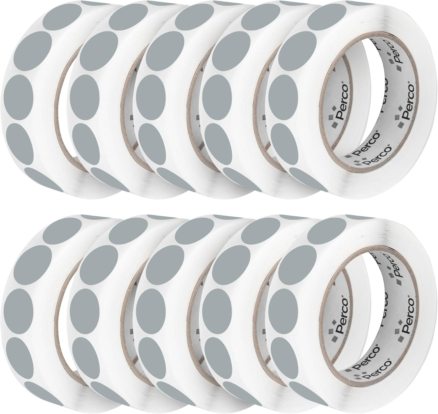 Perco Grey 1-Inch Perforated Circle Dot Sticker Labels â 10 Rolls, 10,000 Round Stickers â with Permanent Adhesive for Inventory Management, Color Coding, Garage Sales, CraftsâMade in USA