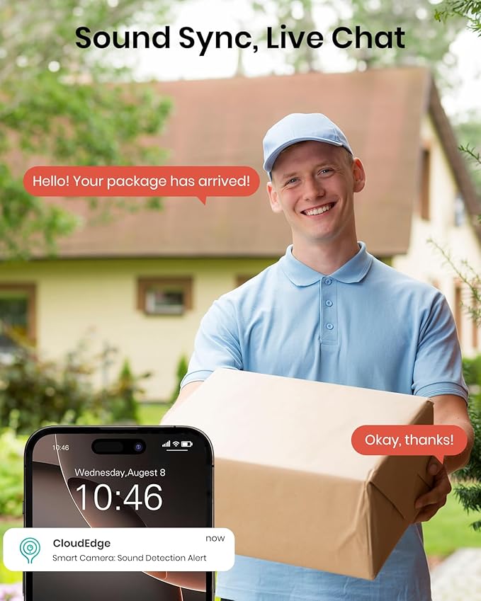 2K Solar Security Camera Wireless Outdoor,2.4G WiFi & 360˚ PTZ Battery-Powered Camera,PIR Sensor,Color Night Vision,AI Motion Detection,2-Way Audio,Alexa/Google Assistant,SD Card/Cloud Storage