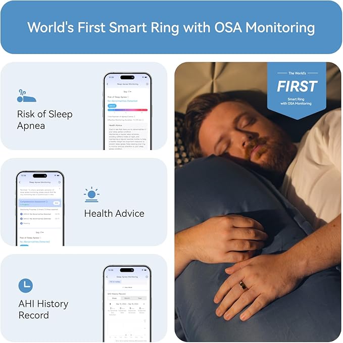 RingConn Gen 2, World’s First Smart Ring with Sleep Apnea Monitoring, No APP Subscription, 12-Day Battery Life, Stress/Heart Rate/Women's Health Tracker, Android & iOS Compatible (Rose Gold, Size 6)