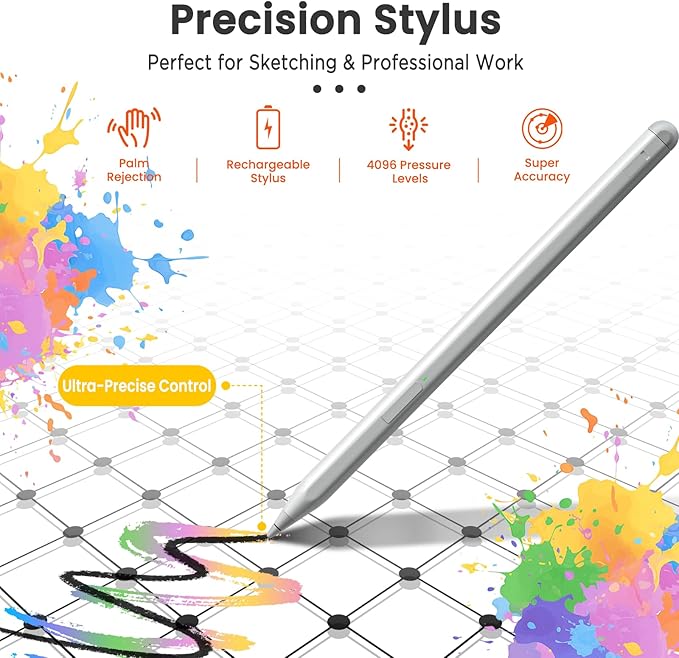 Android Tablet, Stylus & Flip Case Included, Octa-Core Processor, 12″ 2000×1200 FHD IPS Eye-Protection Display, Drawing & Note-Taking, 16GB RAM 256GB Storage, 8000mAh Battery – Gift for Students