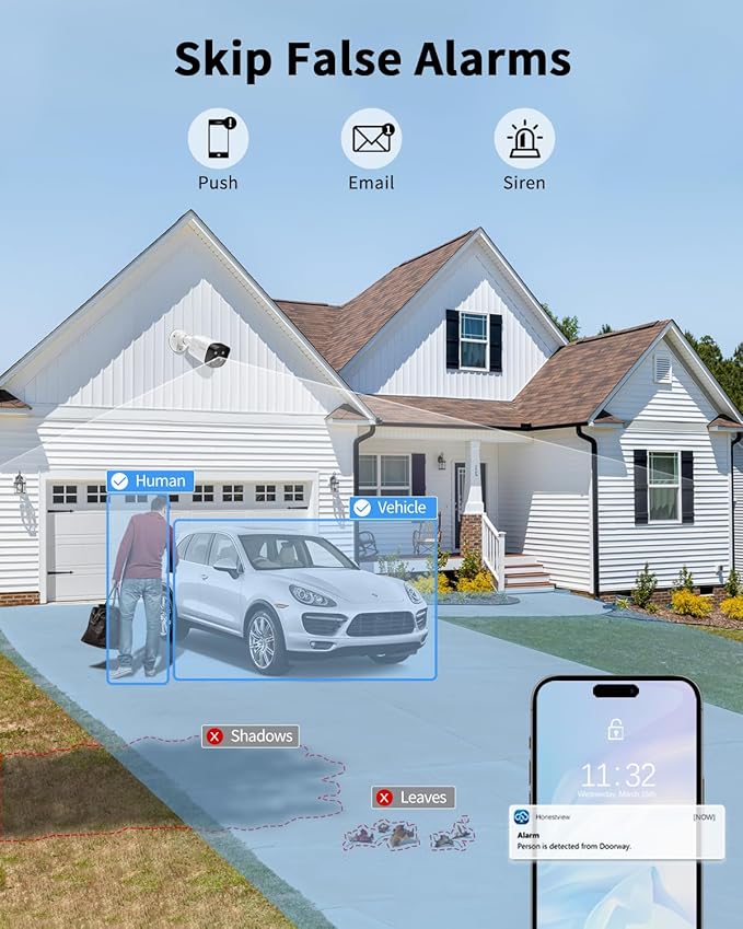 《4K Ultra HD & 100FT IR Night Vision》Wired Outdoor Security Camera System, POE Cameras for Home Security, NVR Video Surveillance Systems with Motion Detection