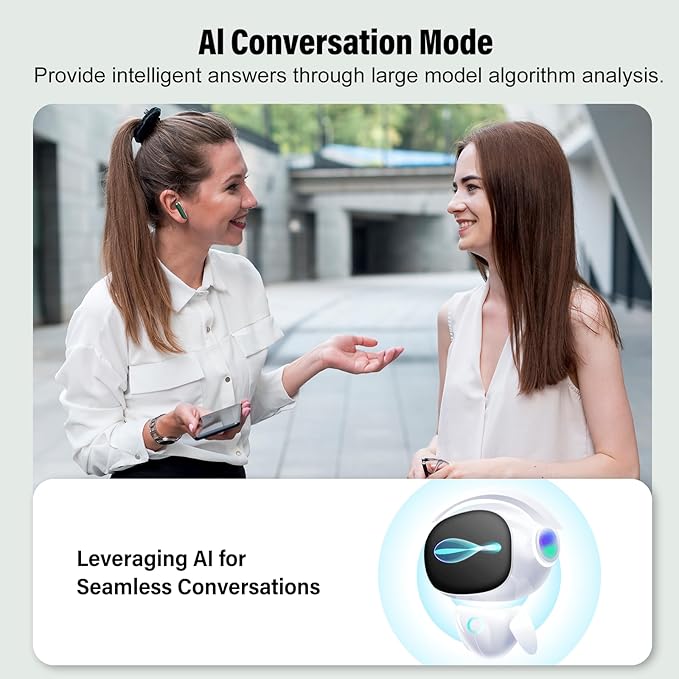 AI Language Translation Earbuds, 3-in-1 Translator Earbuds Real Time with 7 Translation Modes, with Audio and Video Call, 164 Language Bluetooth 5.3 Headphones Translating Device, Dark Green
