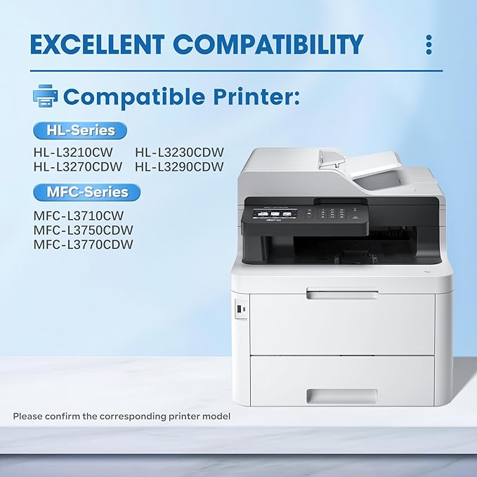 TN-227BK/C/M/Y Replacement for Brother TN227 High Yield Toner Cartridge 4 Pack MFC-L3770CDW MFC-L3750CDW HL-L3290CDW HL-L3270CDW Printer (TN-227BK/C/M/Y)