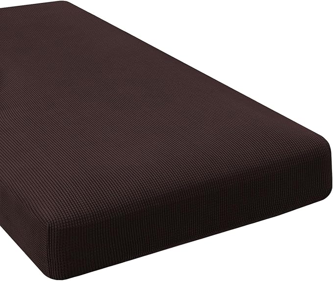 H.VERSAILTEX Super Stretch Individual Chaise Cover Sectional Couch Covers for L Shaped Sofa Both Left/Right Featuring Thick Jacquard Textured Twill Fabric (1 Piece Chaise Cover, Chocolate)