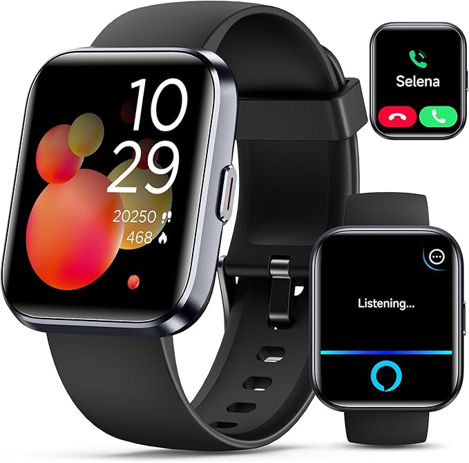 Smartwatch for Women/Men, Compatible with Android & iPhone, 1.8'' Fitness Tracker Watch with Alexa, Call & Notification Alerts, Heart Rate & Sleep Monitor, 120 Sports Modes, Waterproof Smart Watch