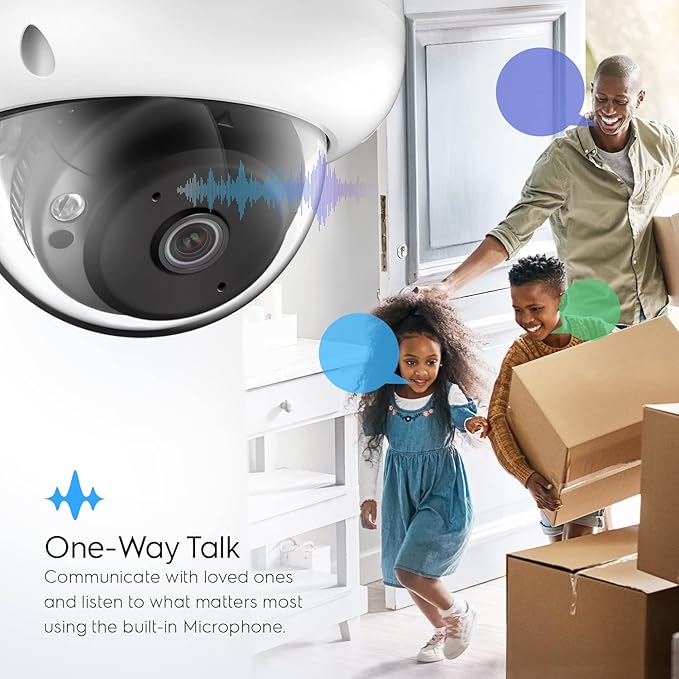 Amcrest Panoramic IP POE Camera, 180° Panoramic 4-Megapixel POE IP Dome Camera, Security Outdoor Camera, 50ft Nightvision, IVS Features and People Counting, MicroSD Recording, IP4M-PD183EW-AI White