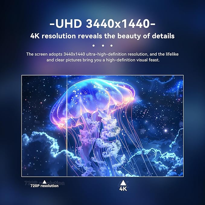 34 inch 4K Curved Monitor, WQHD (3440x1440) 165Hz 1500R Ultrawide Gaming Computer Monitor, Support Freesync,1ms Support 1 Audio Out, 2 HDMI & 2 DP, VESA Mount/Tilt Adjustable- (G34WQ)