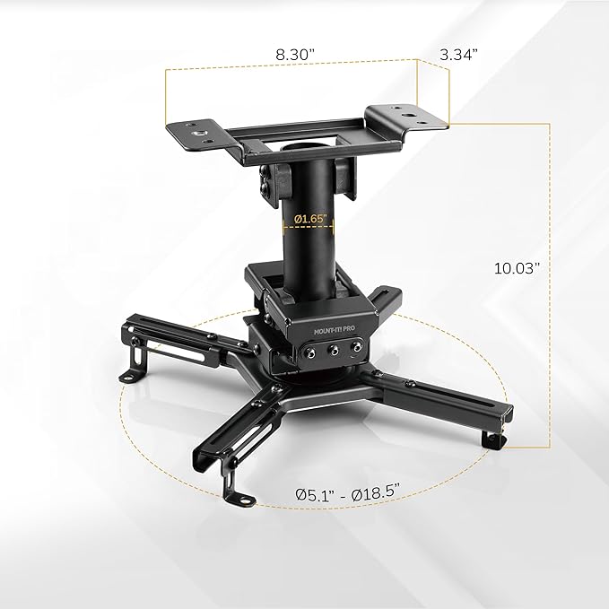 Mount-It! PRO Projector Ceiling Mount, 10" Extension, Heavy-Duty Commercial Grade Ceiling Projector Bracket, 99 Lbs Weight Capacity