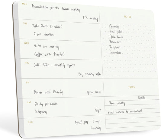 Elegant Weekly Planner Notepad, Undated, 11.22" x 7.87", 52 Sheets (Whole Year), Gold Foil, Tear Off Sheets, Minimalist Work Planner Pad, Weekly To Do List Notepad, Eco-friendly, FSCâ¢ Certified Weekly Desk Planner