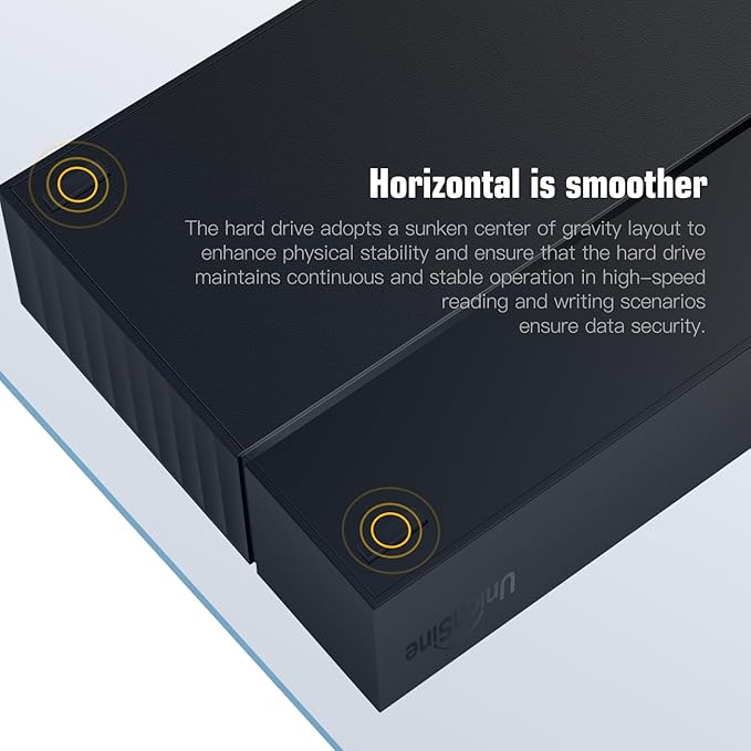 UnionSine Desktop External Hard Drive 14TB, USB3.0 3.5" HDD Storage Compatible for PC, Mac, TV, Desktop, Laptop(Black) HD3513