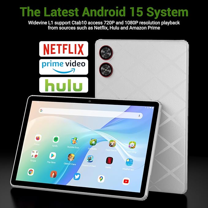 2025 Tablet 11 inch Android 15 Tablets with Keyboard Stylus Mouse: 2K IPS Tablette (2000x1200), 36GB+256GB(2TB TF)-Gray