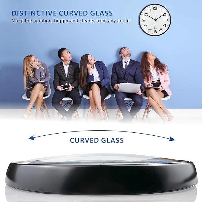 Plumeet 16'' Extra Large Wall Clock, Battery Operated Wall Clocks Silent Non-Ticking Quartz, Modern Style Suitable for Bedroom Living Room Office Decor - 3D Numbers Display, Black