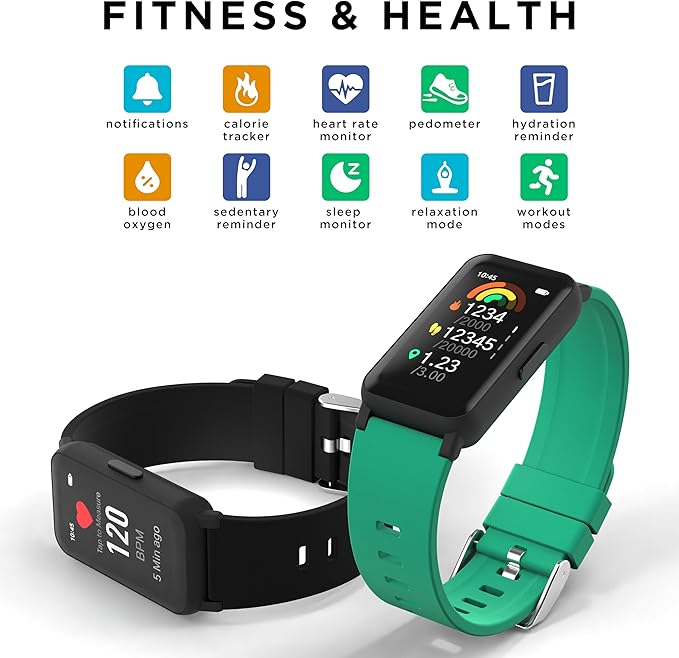 iTouch Active 4 Smartwatch Fitness Tracker – 1.47” Display, IP68 Water Resistant, 96 Sport Modes, Heart Rate & Activity Tracking, GPS, Pedometer, 100+ Watch Faces – for Android & iOS