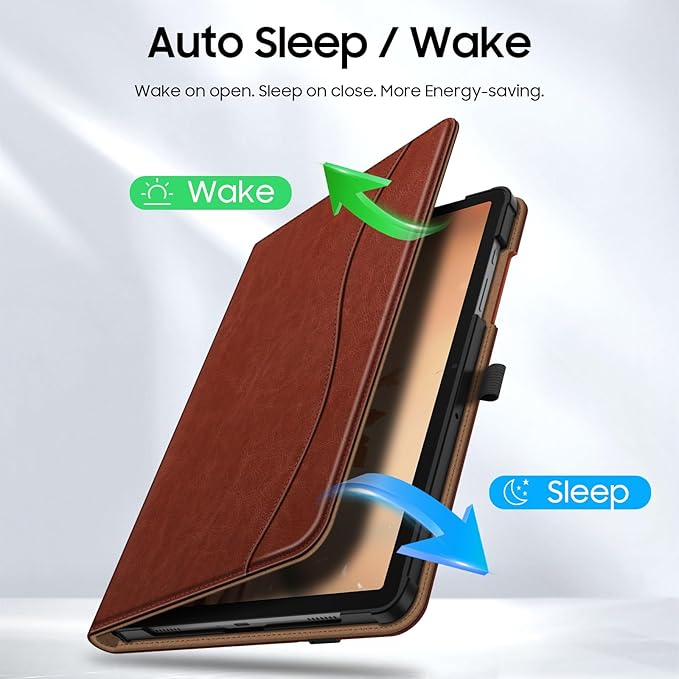 Fintie Case for Samsung Galaxy Tab A9 Plus/A9+ 5G 11 Inch 2023 Model (SM-X210/X216/X218), Multi-Angle Viewing Smart Stand Back Cover with Pocket Auto Wake/Sleep, Brown