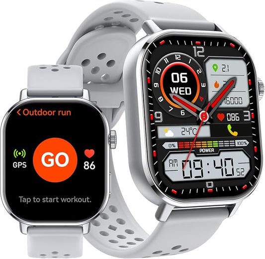 GPS Smart Watch for Men, Fitness Tracker with 178+ Sports Modes, Fitness Watch with 2.06" AMOLED Touchscreen, Heart Rate/Sleep Monitor, IP68 Waterproof, Notifications for Android iOS