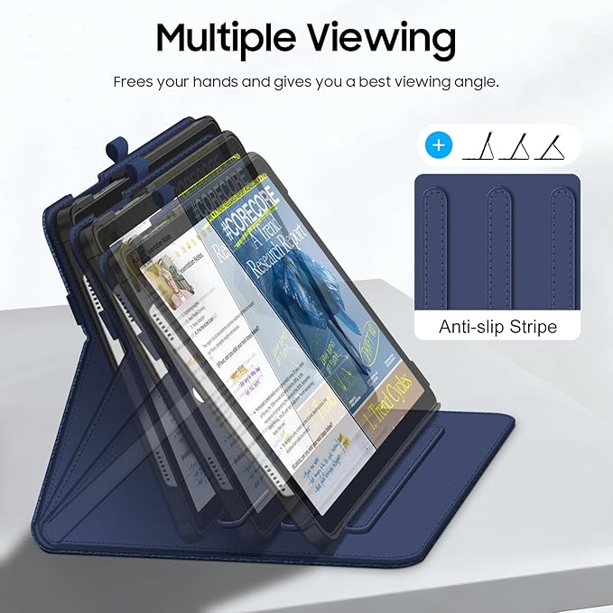 Fintie Case for Samsung Galaxy Tab A9 Plus/A9+ 5G 11 Inch 2023 Model (SM-X210/X216/X218), Multi-Angle Viewing Smart Stand Back Cover with Pocket Auto Wake/Sleep, Navy