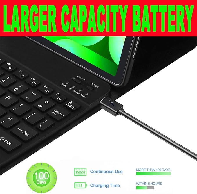 Keyboard Case for Samsung Galaxy Tab 10 FE Plus 13.1inch, S10 FE+ Smart Keyboard Case Magentic Keyboard Cover with S-Pen Holder, Black