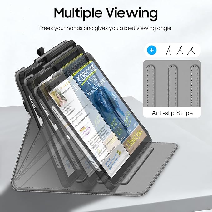 Fintie Case for Samsung Galaxy Tab A9 Plus/A9+ 5G 11 Inch 2023 Model (SM-X210/X216/X218), Multi-Angle Viewing Smart Stand Back Cover with Pocket Auto Wake/Sleep, Gray