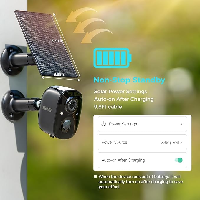 Vicohome G6B Best 2K Solar Security Camera Wireless Outdoor System, No NVR Needed, Battery Powered, Easy to Setup, Motion Detection, Two Way Audio,Color Night Vision, SD Slot, 180 Days Exchange Policy