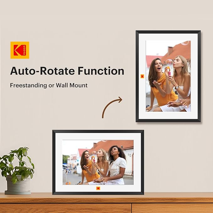KODAK 10.1 Inch WiFi Digital Picture Frame,1280x800 HD IPS Touch Screen, Electronic Smart Photo Frame with 32 GB Memory, Auto-Rotate, Instantly Share Photos/Videos Anywhere
