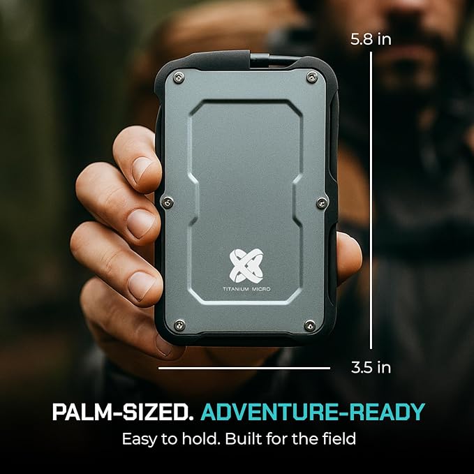 Titanium Micro 4TB External SSD, Titanium One Portable SSD - Up to 550MB/s, USB 3.2 Gen 2 USB-C USBA, Rugged IP66 Water Resistance, Drop Proof, External Solid State Drive Storage for PC Mac Smartphone