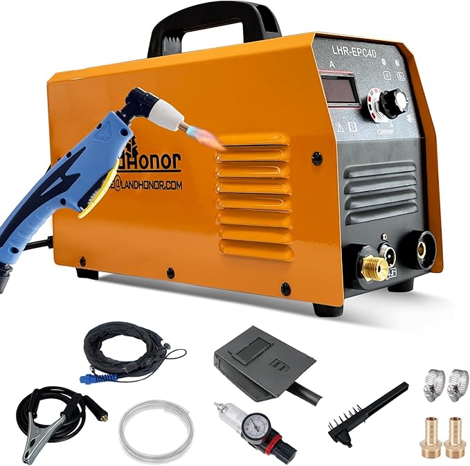 Plasma Cutter, 40 Amps Dual Voltage 110/220V DC Inverter IGBT Machine with LED Display, 1/2 Inch Clean Cut, Portable, Industrial Use