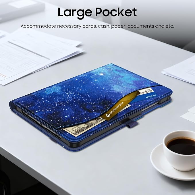 Fintie Case for Samsung Galaxy Tab A9 Plus/A9+ 5G 11 Inch 2023 Model (SM-X210/X216/X218), Multi-Angle Viewing Smart Stand Back Cover with Pocket Auto Wake/Sleep, Starry Sky