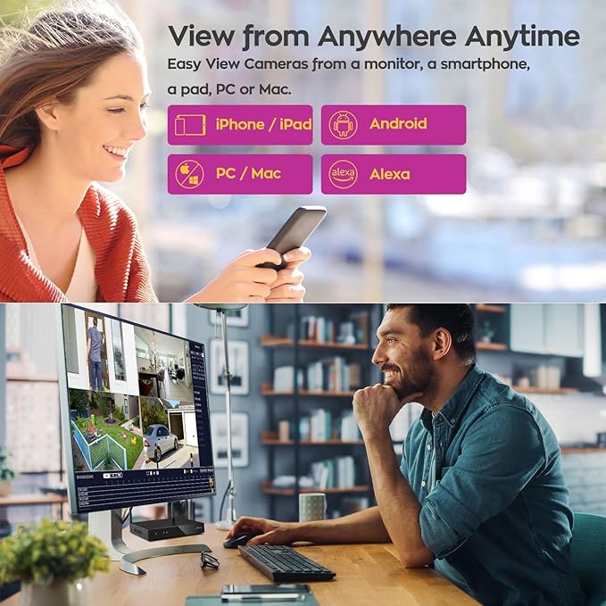 xmartO [AI Tracking Ceiling CAM] 10CH 2K HD Metal Dome PTZ Wireless Security Camera System, 6*Automatic-Follow, 2-Way Audio and Night Vision Camera, 10CH 4K Long Range WiFi 6 Surveillance DVR NVR Kit