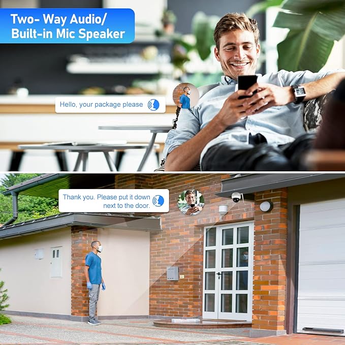 JideTech [Update] 5MP PTZ WiFi Camera Outdoor, 5X Zoom IP Dome Camera with Auto-Tracking, Human/Motion Detection, 2-Way Audio, 128G SD Card Slot, Night Vision, IP66 Waterproof