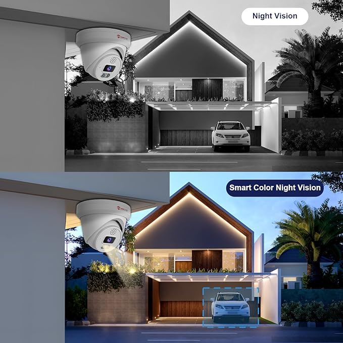 Two Way Audio, Anpviz 16CH PoE Security Camera System, AI Human Vehicle Motion Detection, 8X 6MP PoE IP Cameras for Business Home, 12MP 16CH NVR Pre-Installed 4TB HDD for 24/7 Recording, NDAA