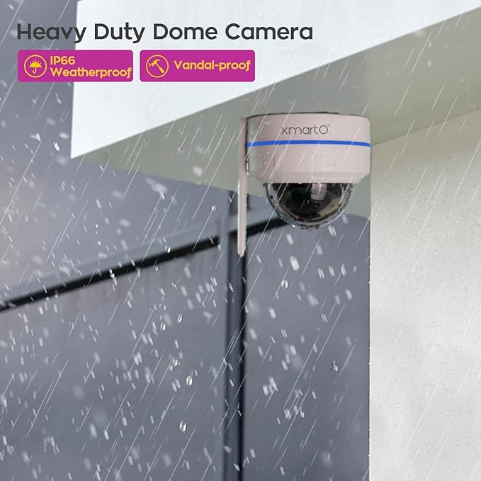 xmartO [AI Tracking Ceiling CAM] 16CH 2K HD Metal Dome PTZ Wireless Security Camera System, 10*Auto-Follow CAM, 2-Way Audio and Night Vision Camera, 16CH 4K Long Range WiFi 6 Surveillance DVR NVR Kit