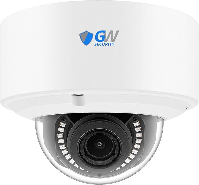 GW Security 8 Channel 8-Megapixel 4K (3840x2160) NVR with (8) UltraHD 4K 8MP 2.8~12mm Varifocal Zoom H.265+ Outdoor/Indoor Waterproof Microphone Audio&Video PoE IP Smart AI Dome Cameras