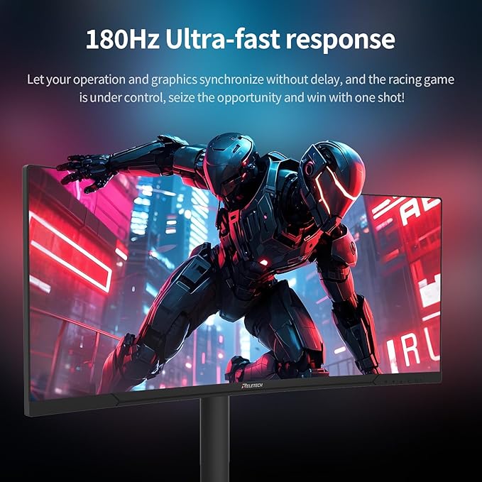 34 Inch Ultrawide Curved 180Hz Gaming Computer Monitor,1500R PC Screen 21:9 WQHD (3440x1440),100% sRGB,Adaptive Sync,3000:1 Contrast Ratio,DP,HDMI Compatible with Wall mounting-(R34V Horizon)