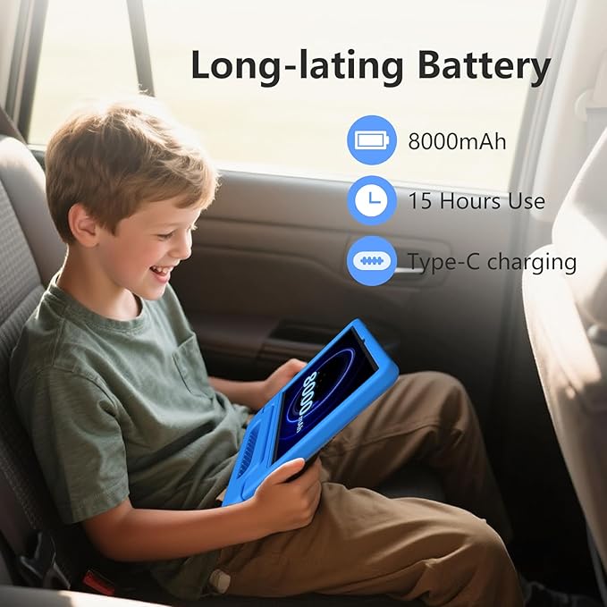 Kids Tablet, 11 inch Android 15 Tablet for Kids, 20GB RAM 128GB ROM Octa-Core 8000mAh Battery Childs Tablets with Shockproof Case, Bluetooth, WiFi, Parental Control, Dual Camera, GPS