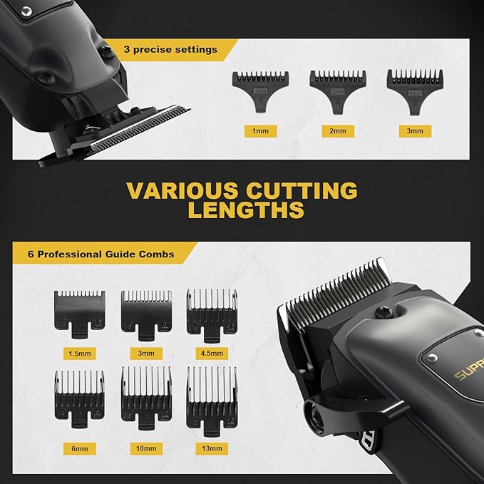 SUPRENT Hair Clippers for Men Professional, USB-C Rechargeable Cordless Clippers for Hair Cutting, Mens Hair Clippers and Trimmer Kit for Barber with LED Display for Barbers & Home Use