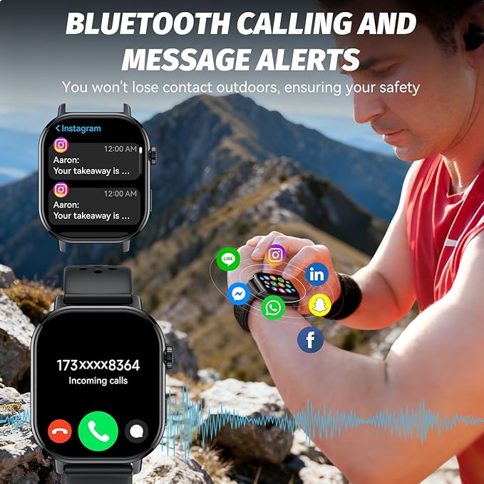 GPS Smart Watch for Men, Fitness Tracker with 178+ Sports Modes, Fitness Watch with 2.06" AMOLED Touchscreen, Heart Rate/Sleep Monitor, IP68 Waterproof, Notifications for Android iOS