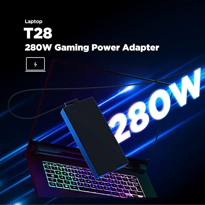 Innergie T28 280W Universal Gaming Laptop Charger 19.5V 14.36A Power Adapter for Acer, ASUS ROG, Dell, Alienware, HP, Lenovo, MSI, 100-240V AC Input, Delta Electronics