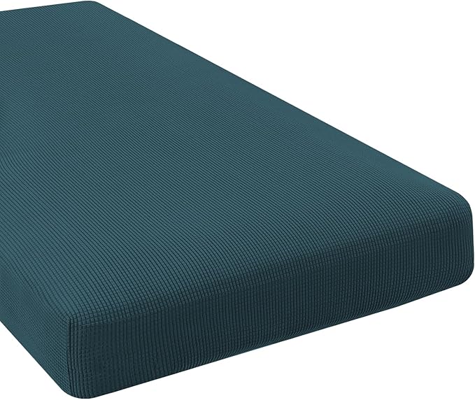 H.VERSAILTEX Super Stretch Individual Chaise Cover Sectional Couch Covers for L Shaped Sofa Both Left/Right Featuring Thick Jacquard Textured Twill Fabric (1 Piece Chaise Cover, Deep Teal)