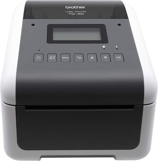 Brother TD-4550DNWB 4-inch Thermal Desktop Barcode and Label Printer, for Labels, Barcodes, Receipts and Tags, 300 dpi, 6 IPS, Standard USB and Serial, Ethernet LAN, Built-in Wi-Fi and Bluetooth,White