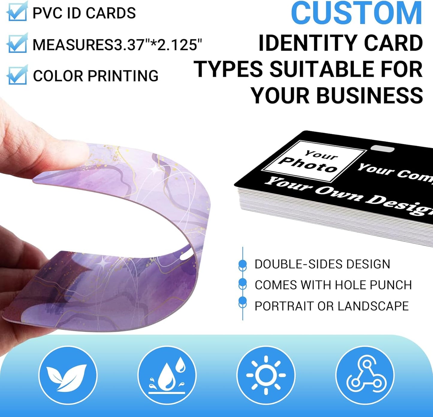 Custom Id Badge Custom Id Card Identification Badges Customizable Personalized Name Badge Customize Name Tag Photo Logo Employee Work Office Volunteer Customized Personal (Vertical-11)