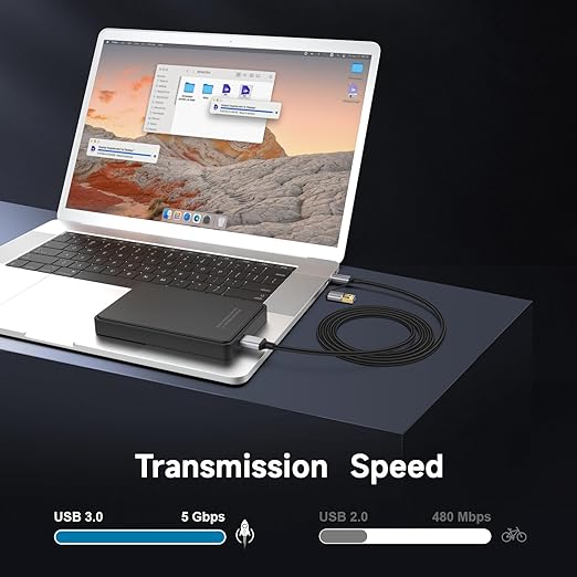 USB C External Hard Drive Cable, 5Gbps USB C/A to Micro B Cord Wire for Seagate Toshiba Canvio, WD My Passport LaCie PS5 Game Drive Camera Compatible with iPhone 15,16, MacBook Pro/Air Tablet